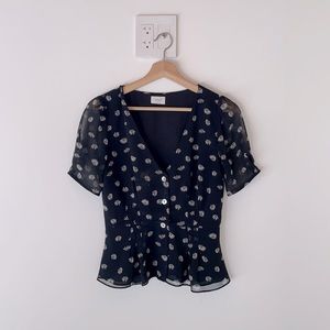 Floral Low neck blouse